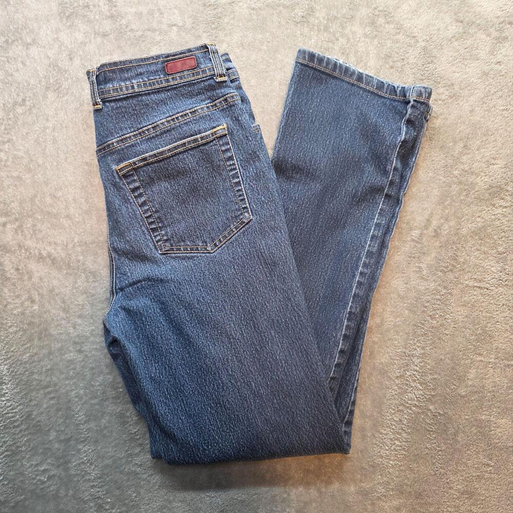 Gloria Vanderbilt Straight Jeans Womens 10 Blue Medium Wash High Rise Denim